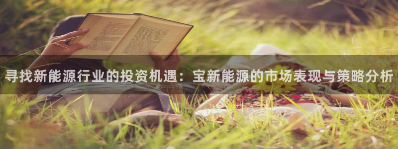 球盟会app入口：寻找新能源行业的投资机